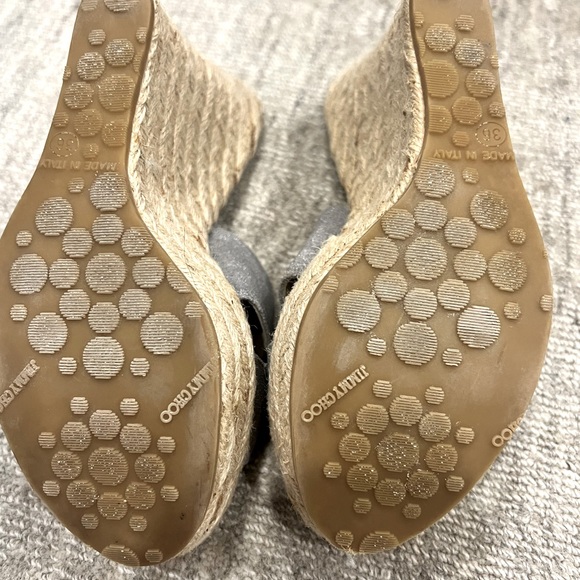 Jimmy Choo Silver shimmer Wedge Espadrille size 35.5 - Picture 5 of 7